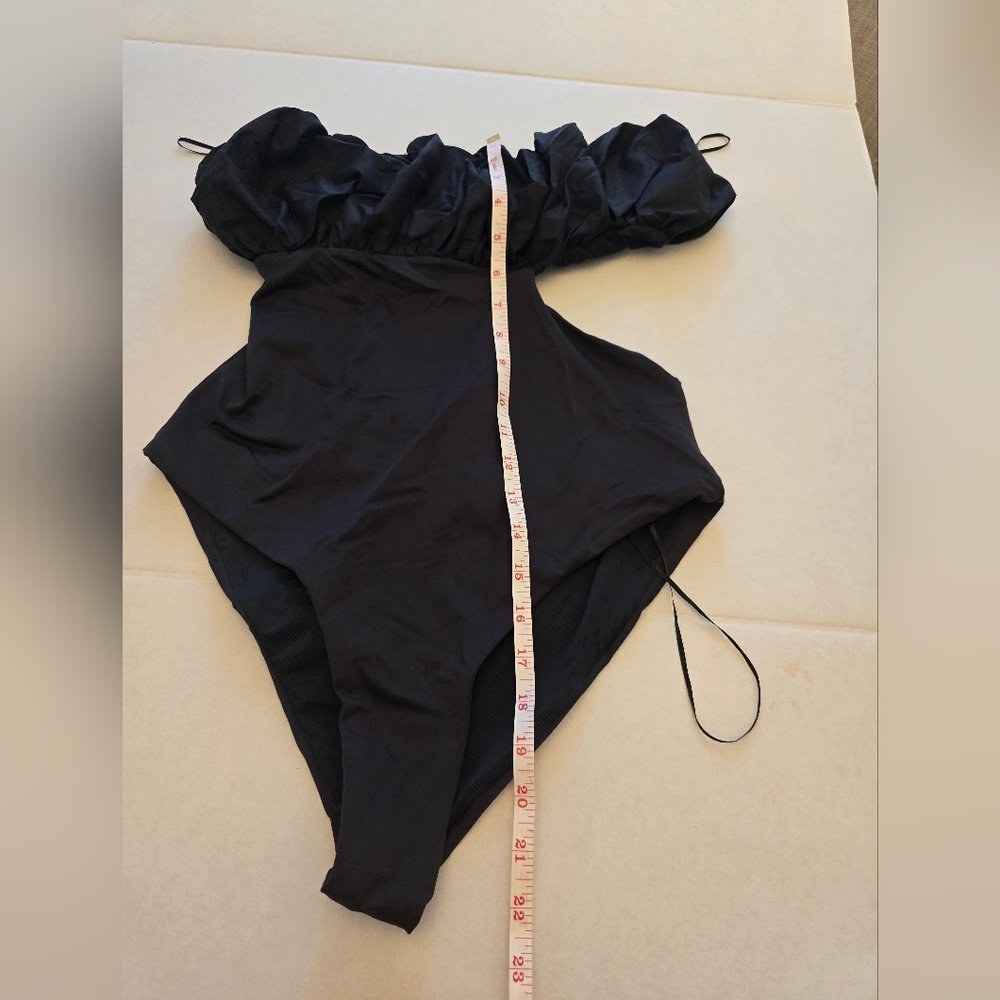 NWT Zara Swimsuit One Piece Strapless In Black Size XL - Picture 5 of 7